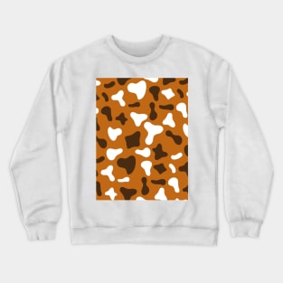 Caramel Chocolate white Cow Print Pattern Crewneck Sweatshirt